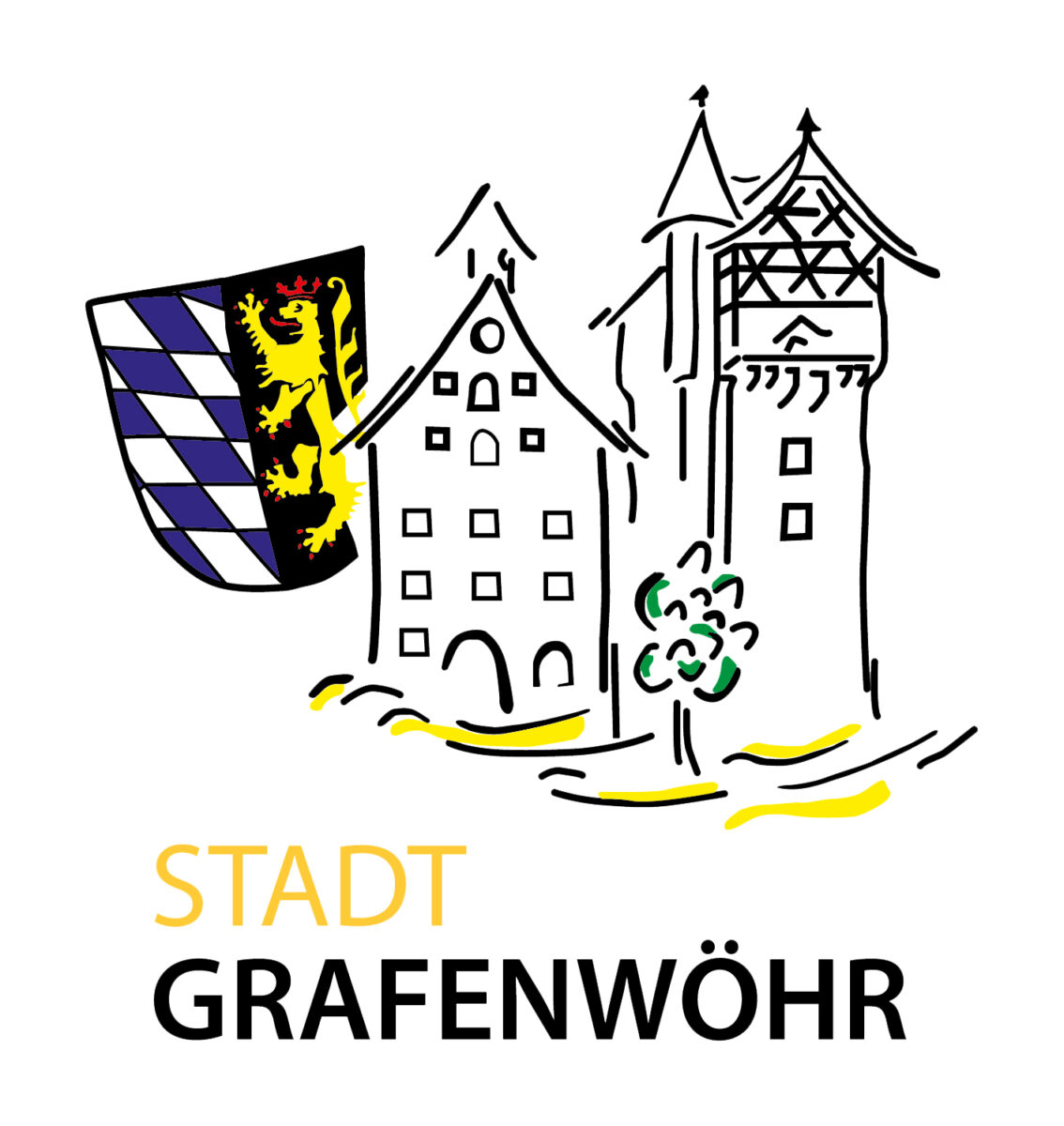Logo Stadt Grafenwoehr farbig Hochformat